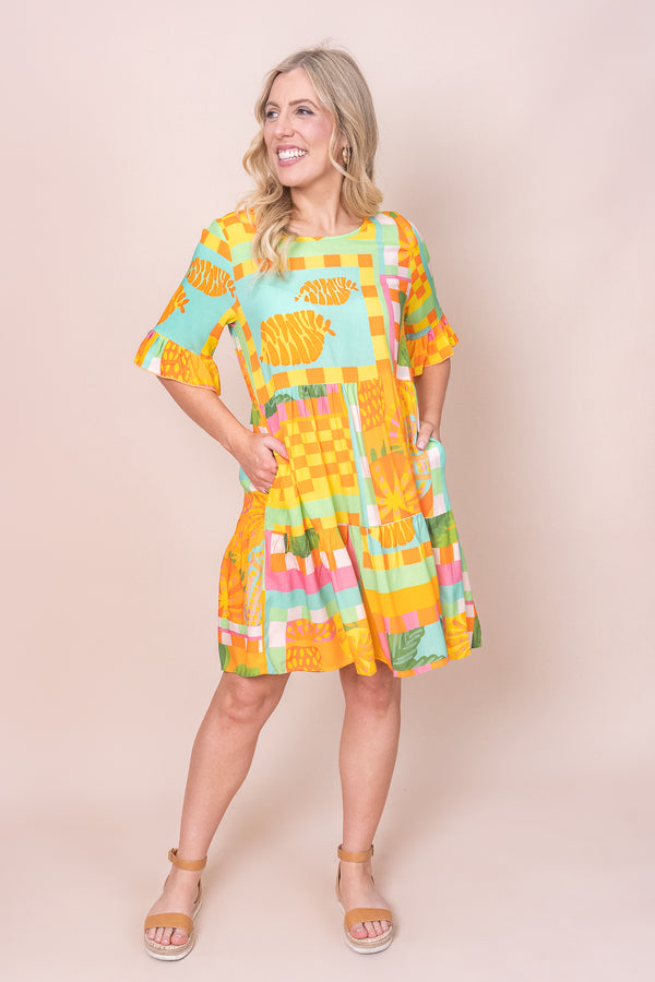 Maryanne Dress in Orange Multi