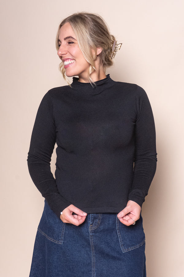 Priya Layering L/S Top in Black - Silent Theory