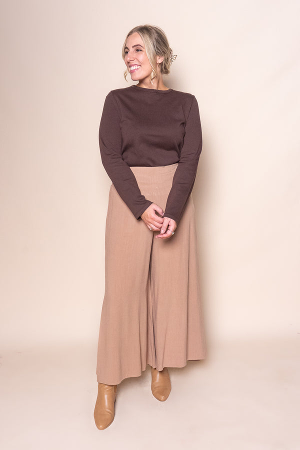 Gisele Wide-Legged Pants in Mocha