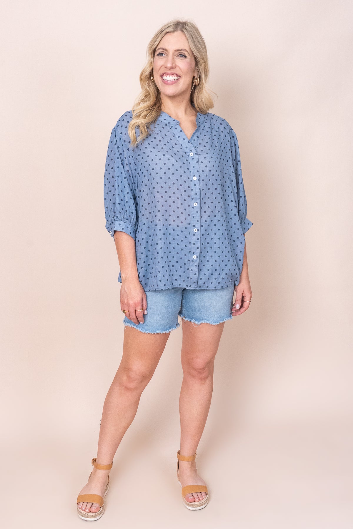 Enya Shirt in Steel Blue