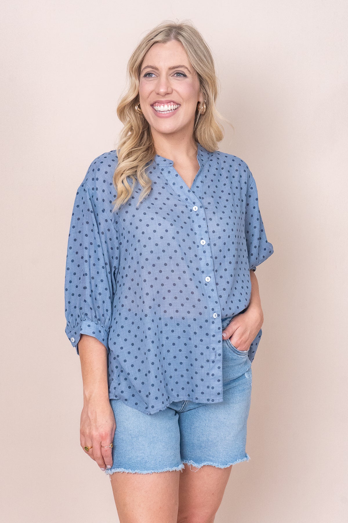 Enya Shirt in Steel Blue