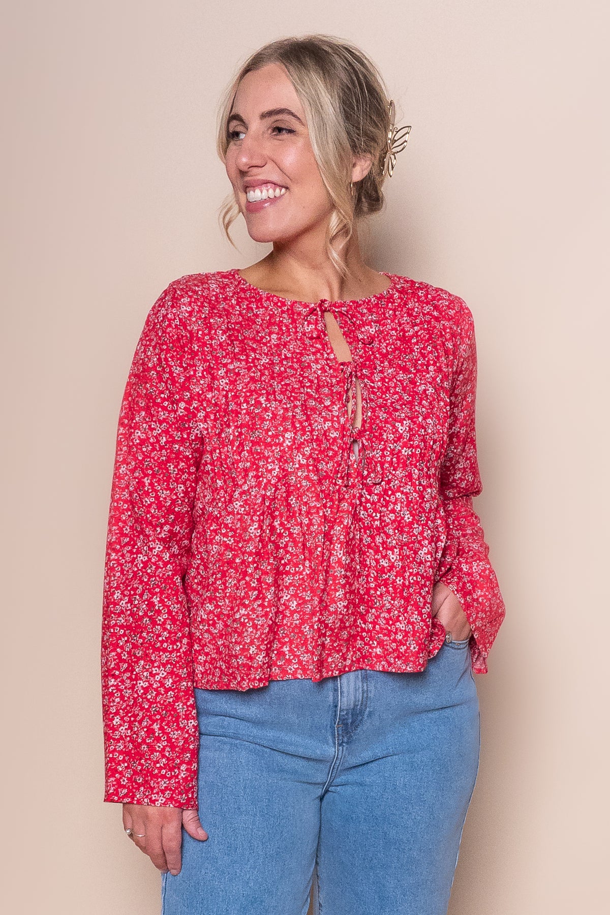 Rhea L/S Top in Print - All About Eve