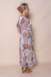 Fortuna Gold Foil Maxi Dress in Blush