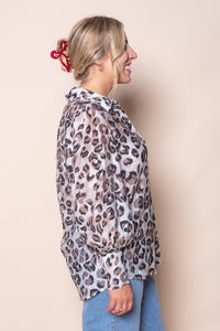 Mona Leopard Print Shirt in White