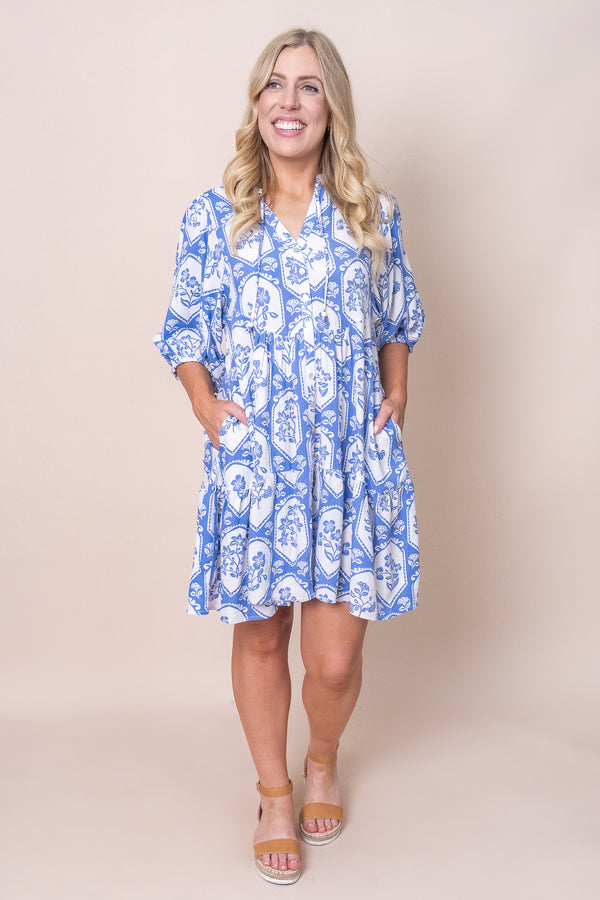 Francine Dress in Blue Iris