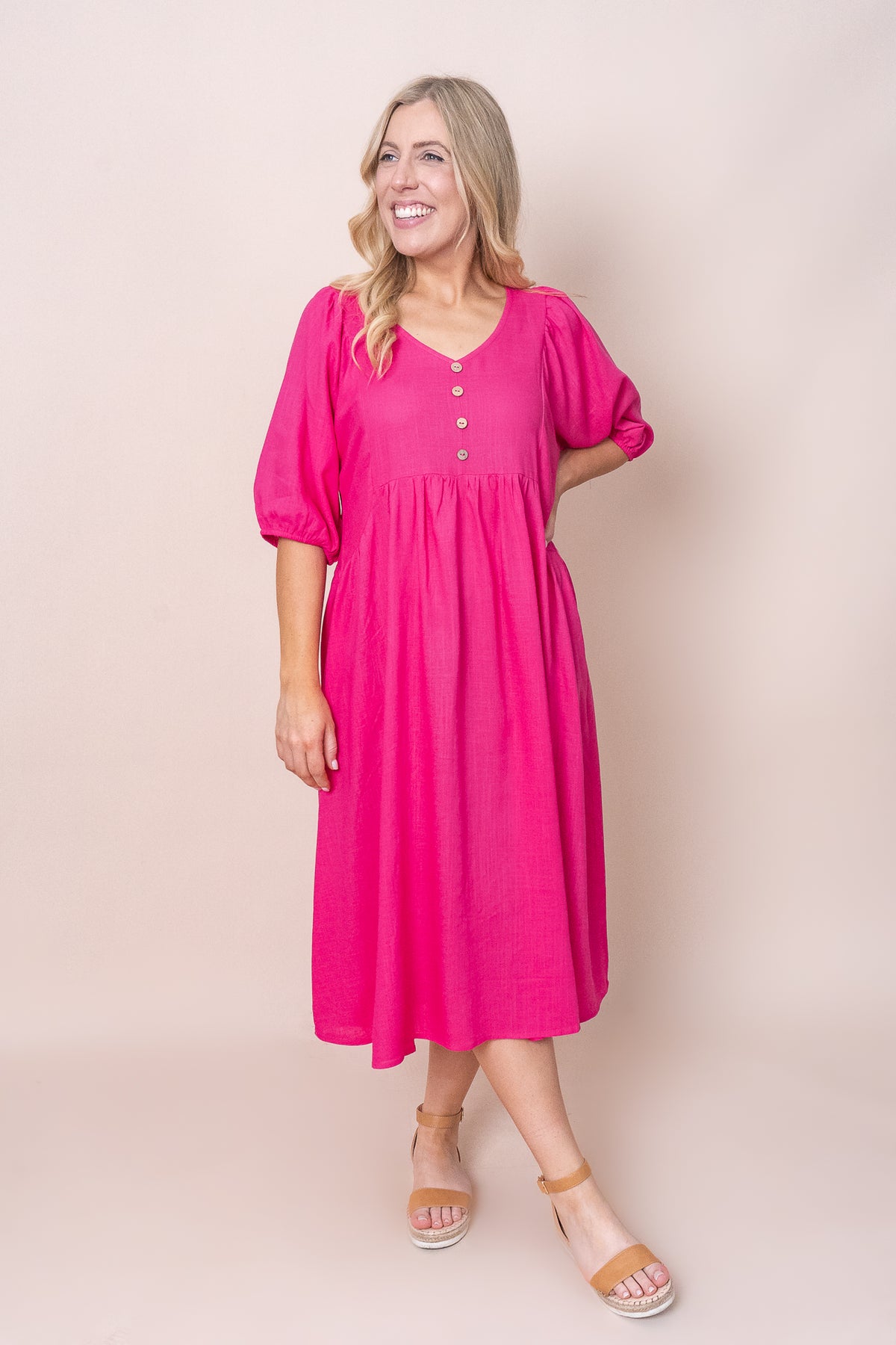 Emery Dress in Fuchsia