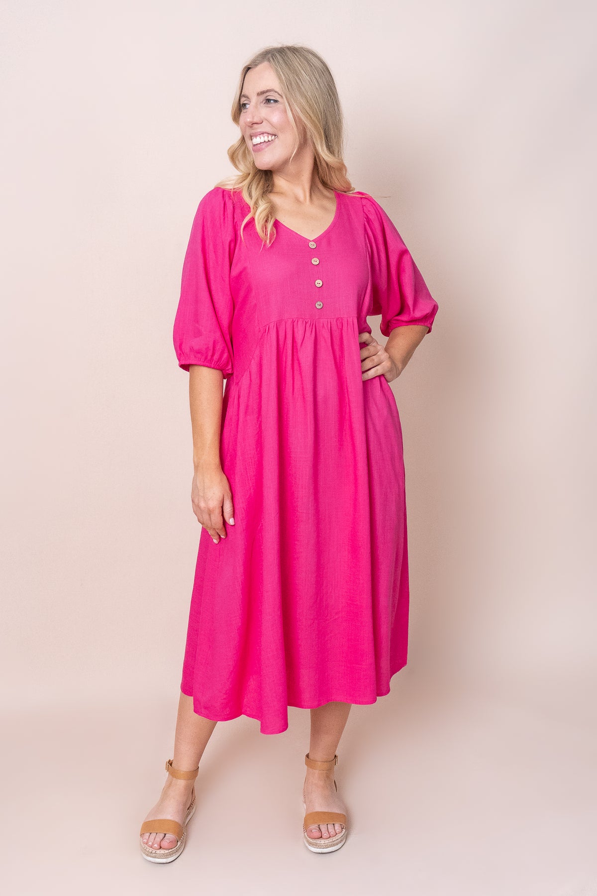 Emery Dress in Fuchsia