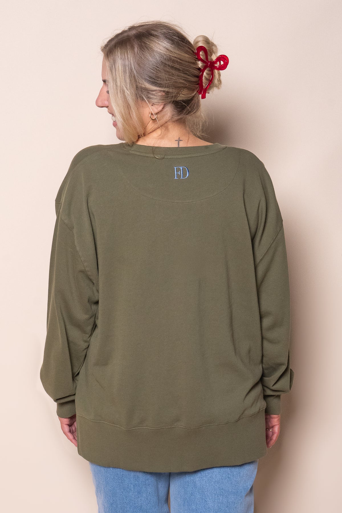 Effortless Contrast Crew in Winter Moss - Foxwood