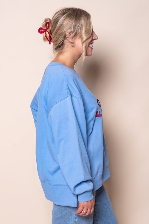 Effortless Contrast Crew in Azurine Blue - Foxwood