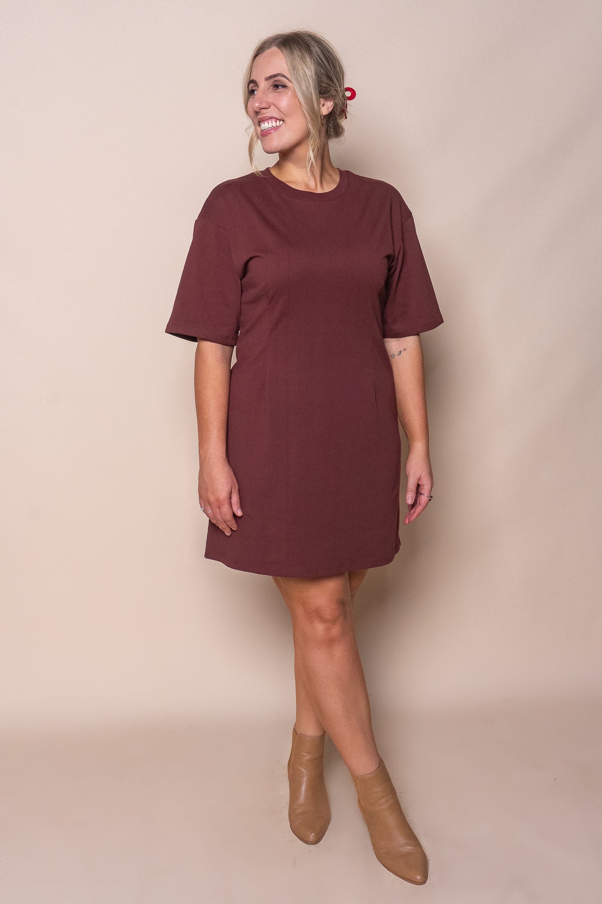 Soho Tee Mini Dress in Cherry - Silent Theory