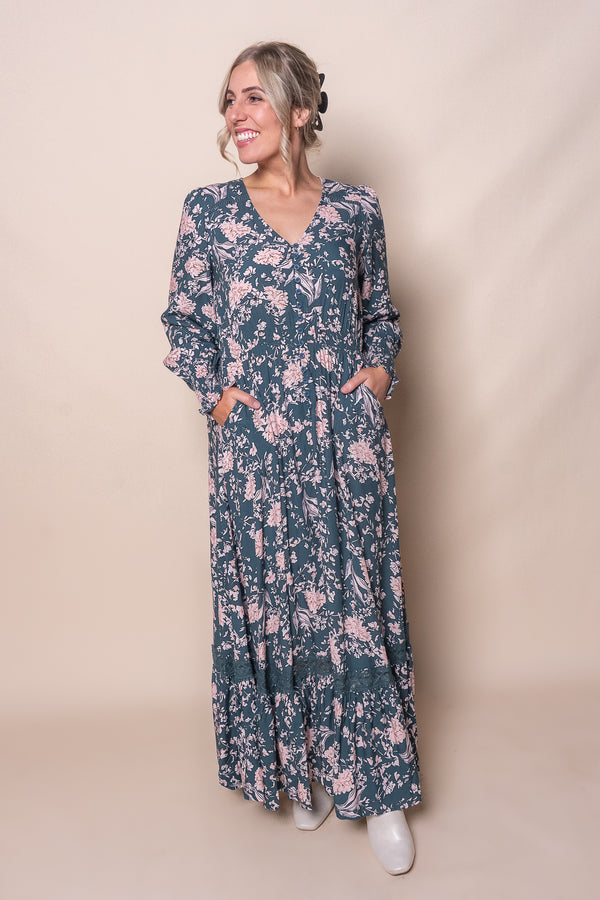 Hermine Maxi Dress in Dark Teal