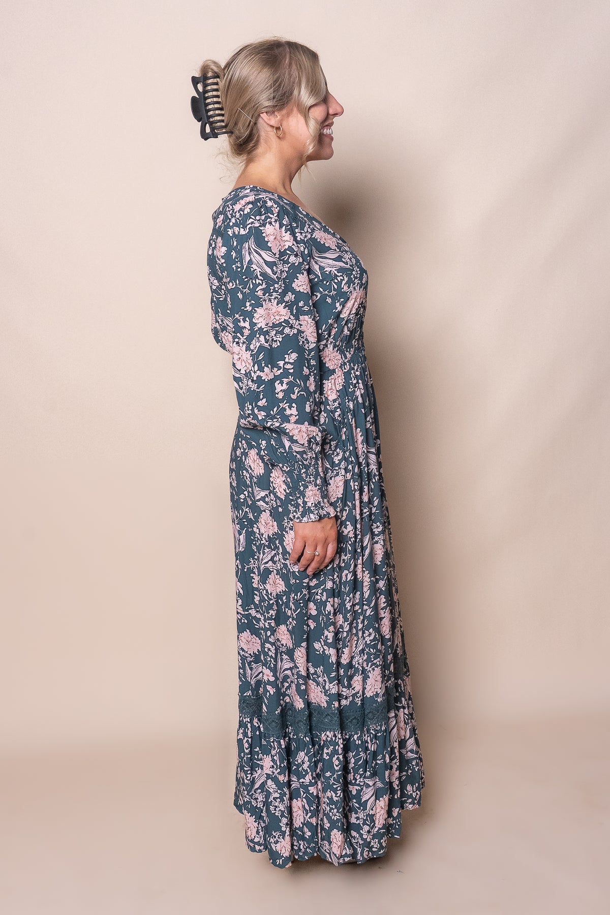 Hermine Maxi Dress in Dark Teal