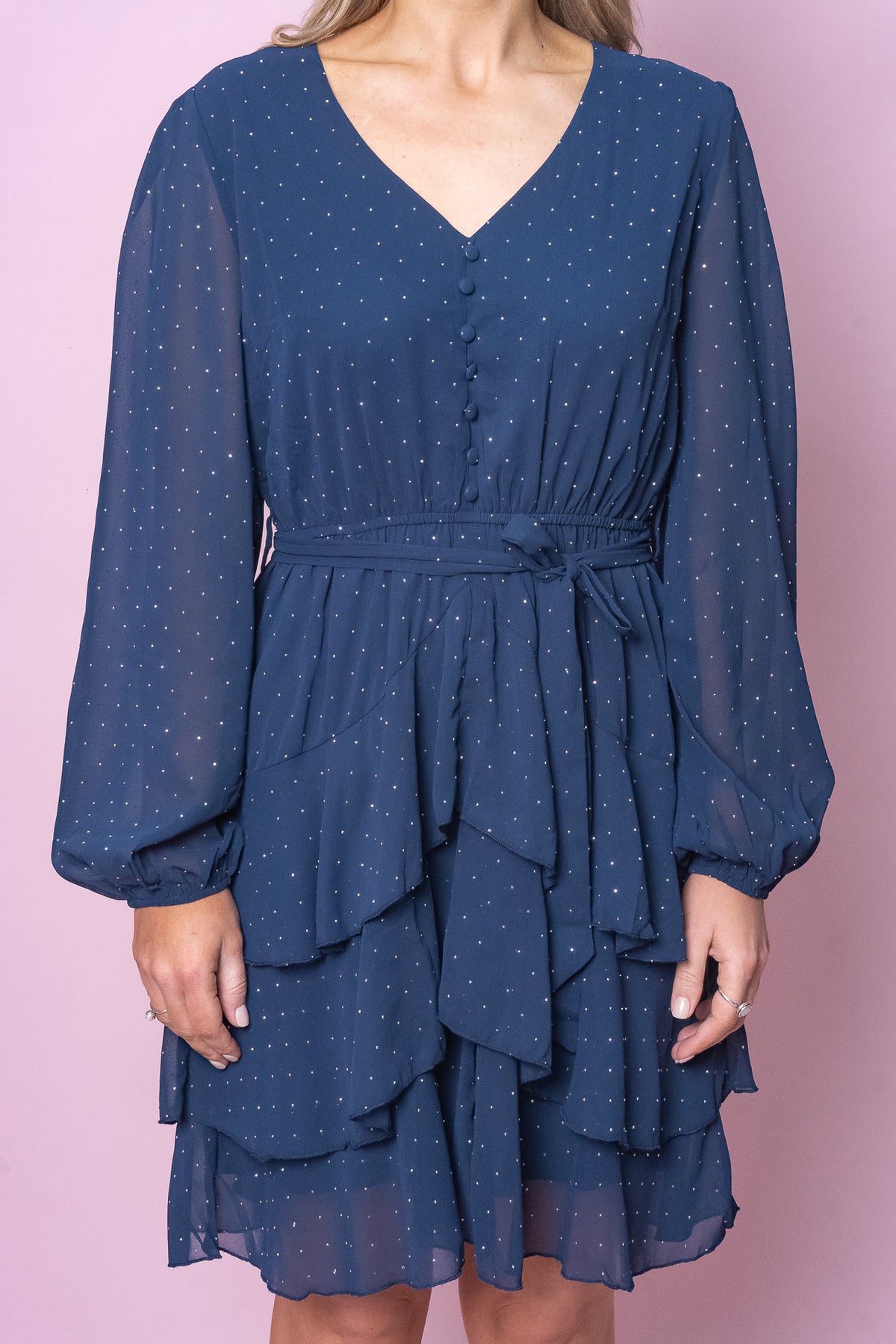 Alinda Dress in Navy