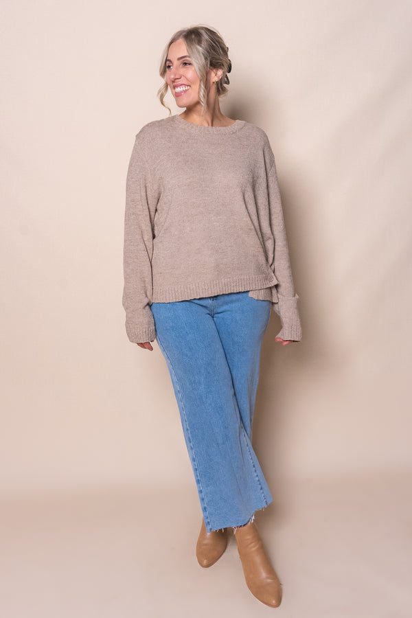 Tosca Crepe Knit Jumper in Mocha