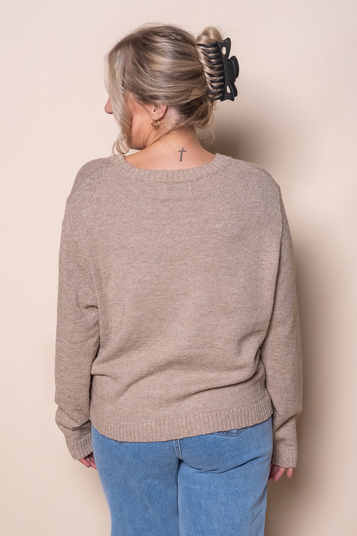 Tosca Crepe Knit Jumper in Mocha