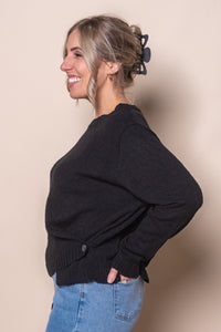 Tosca Crepe Knit Jumper in Black