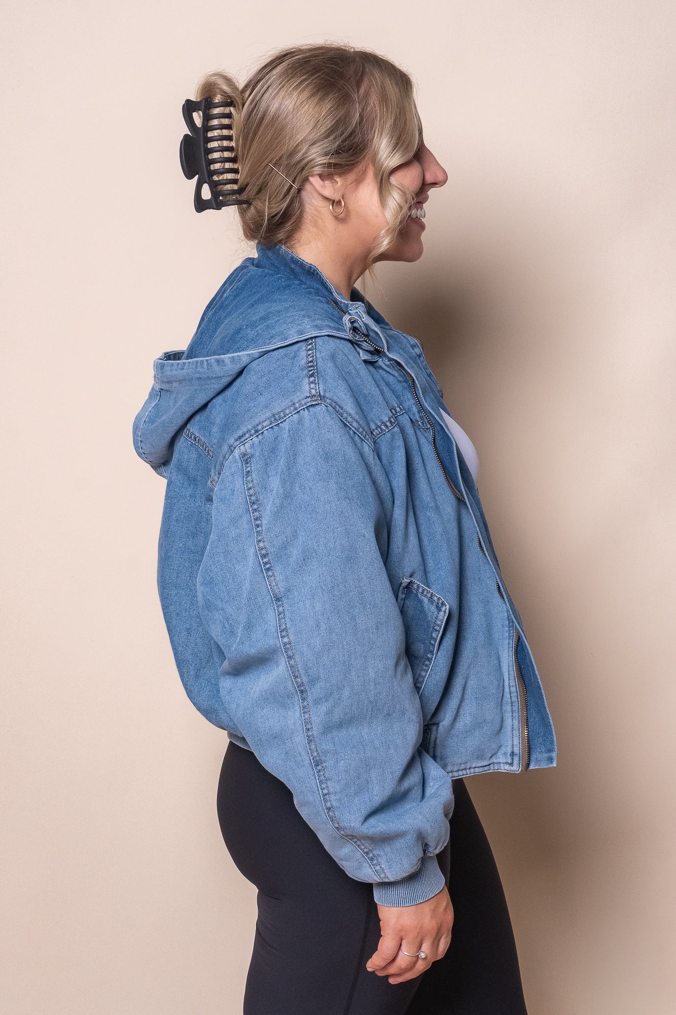 Brixton Denim Bomber Jacket in Light Blue - All About Eve – Always