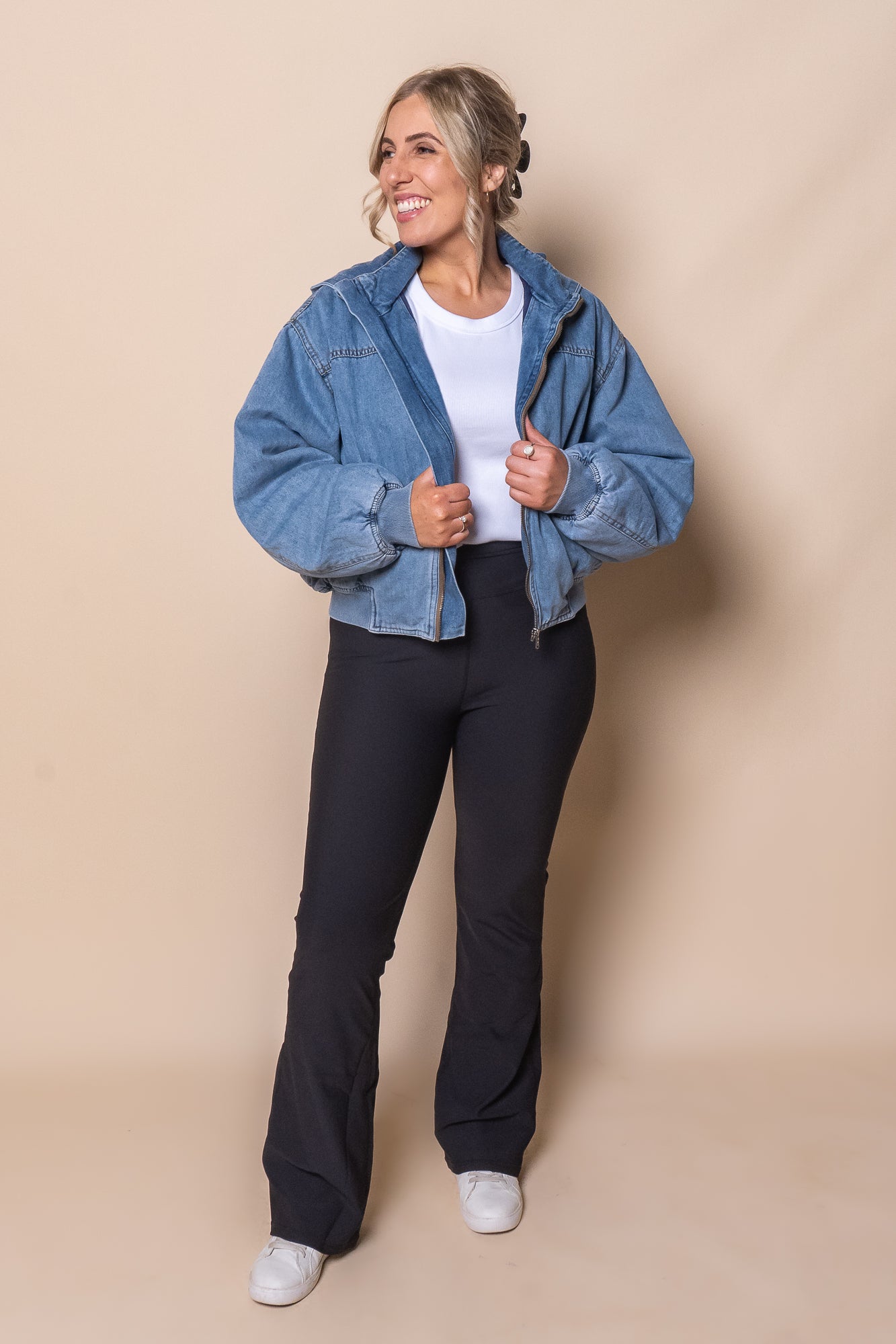 Brixton Denim Bomber Jacket in Light Blue - All About Eve – Always