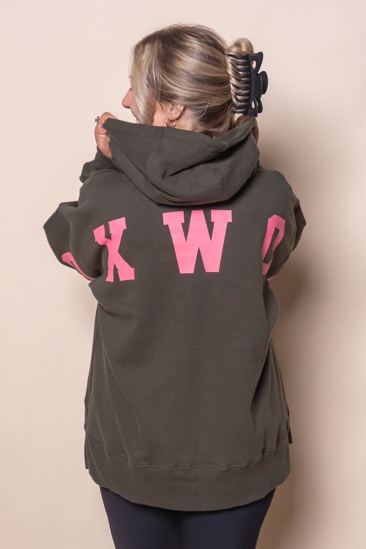 Interval Hoodie in Dark Khaki/Coral - Foxwood