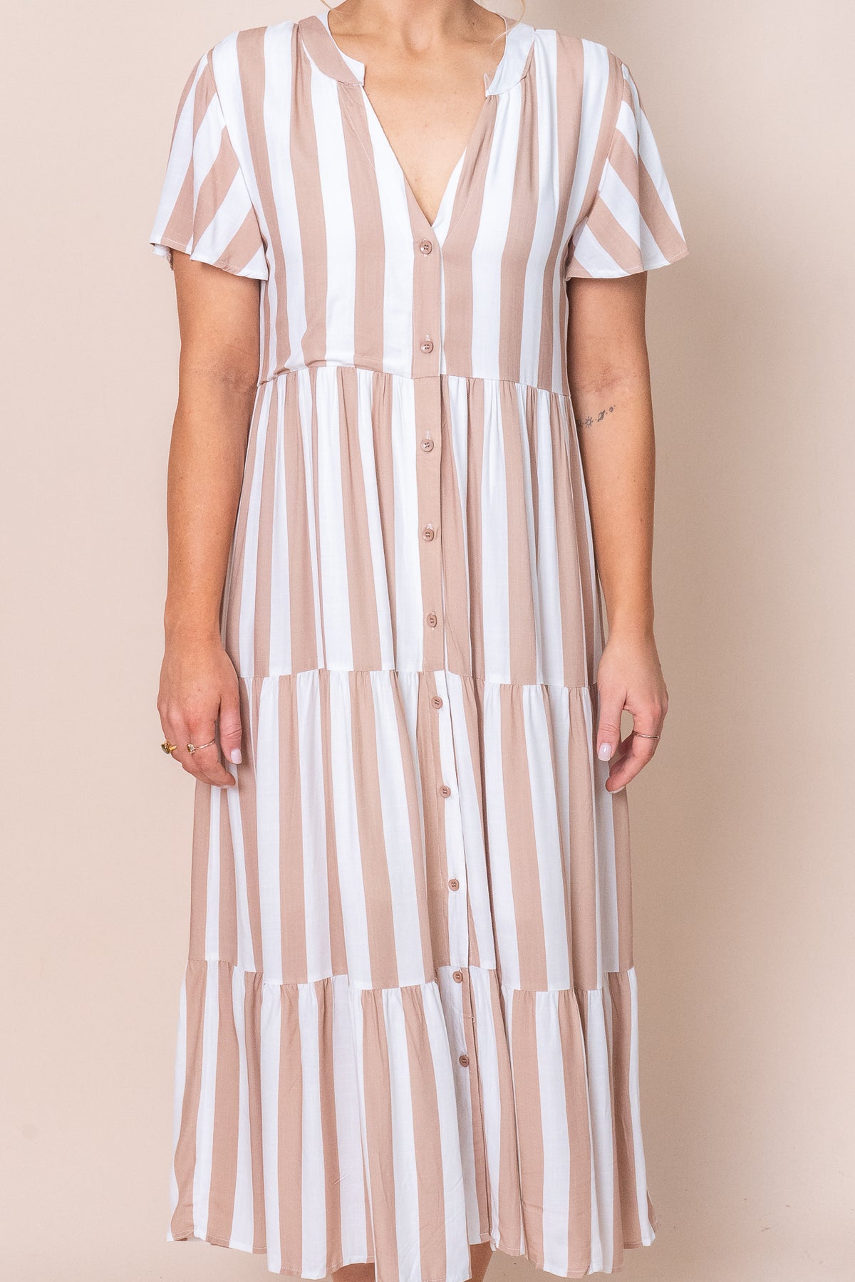 Camille Dress in Tan