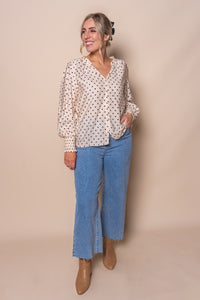 Nessa Spotted Top in Coffee Cream