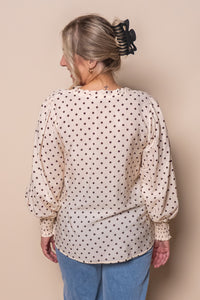 Nessa Spotted Top in Coffee Cream