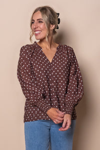 Nessa Spotted Top in Chocolate