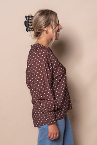 Nessa Spotted Top in Chocolate