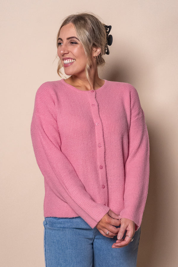Murphy Knit Cardi in Sea Pink - Foxwood