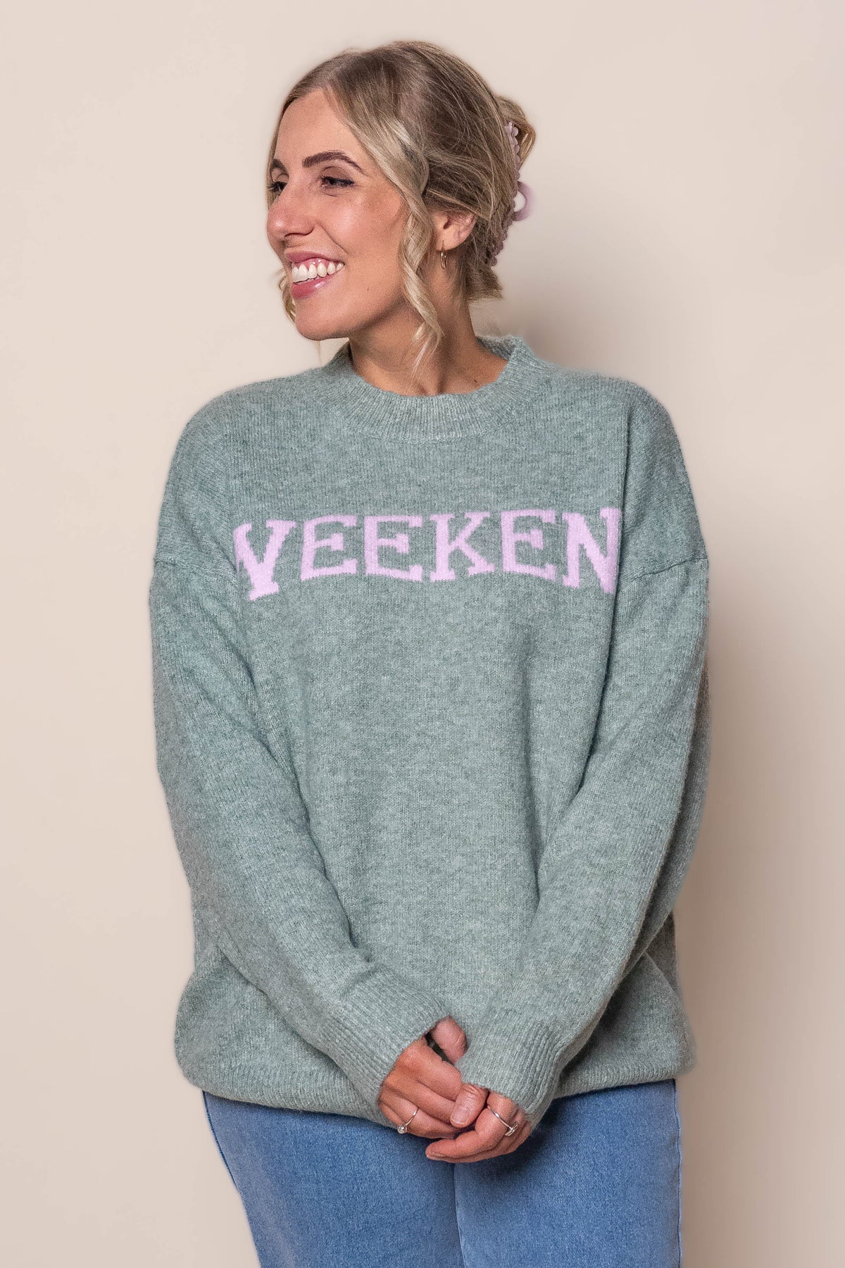 Oscar Knit Jumper in Sage Marle