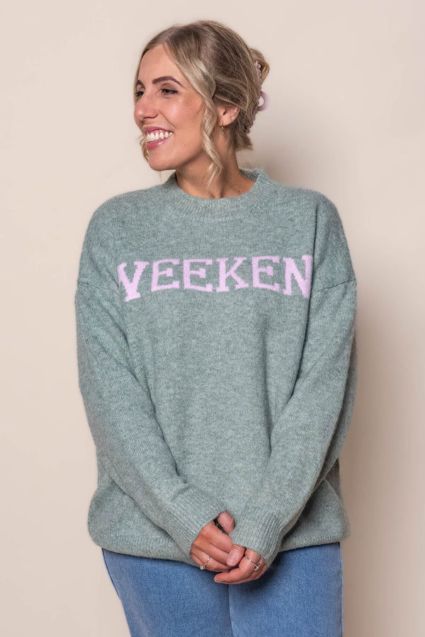 Oscar Knit Jumper in Sage Marle