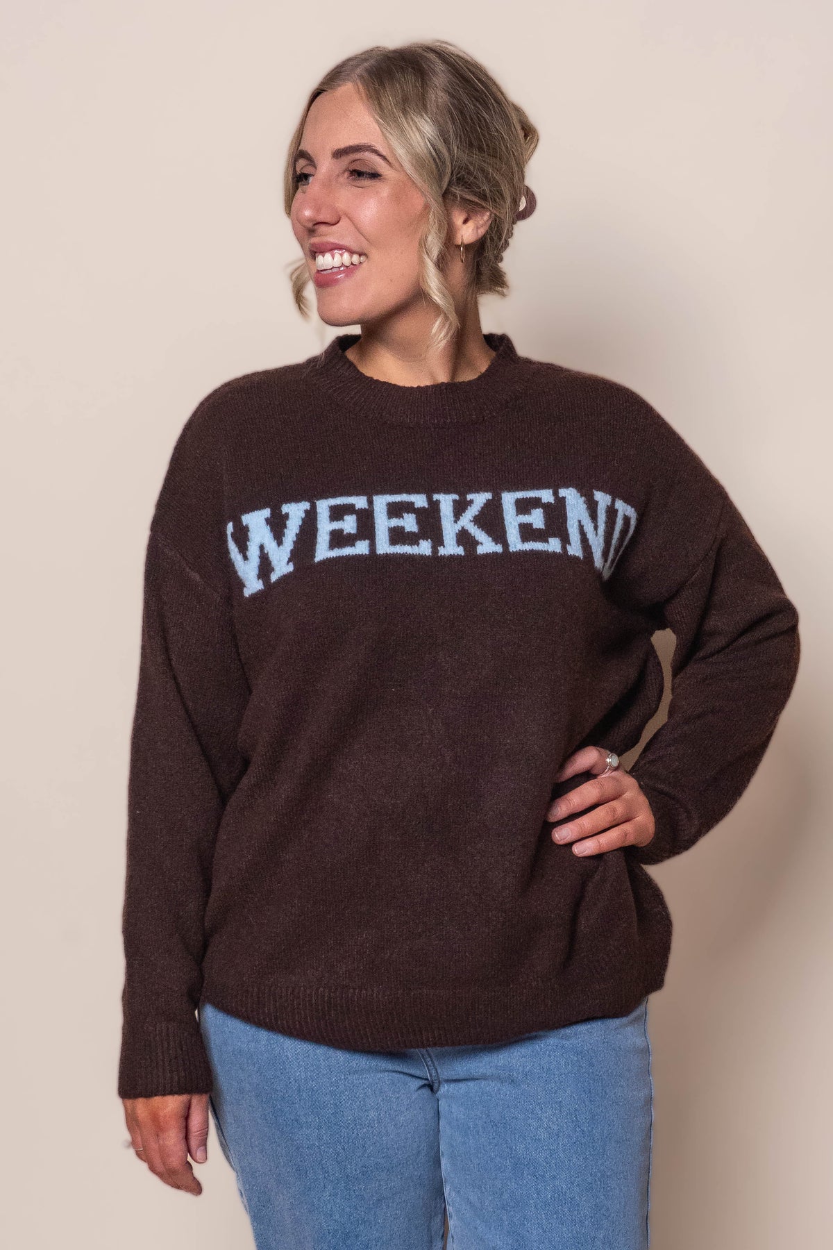 Oscar Knit Jumper in Chocolate Marle