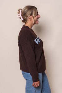 Oscar Knit Jumper in Chocolate Marle