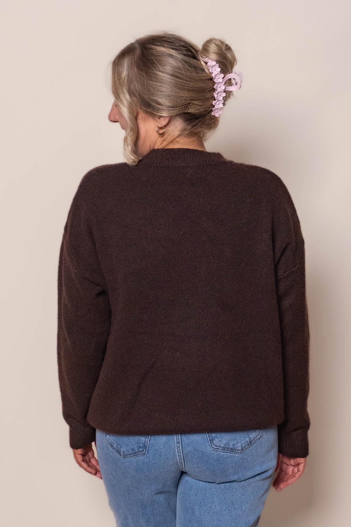 Oscar Knit Jumper in Chocolate Marle