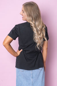 Halle Tee in Washed Black