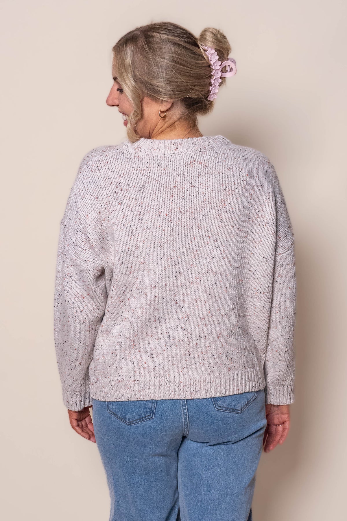 Melanie Knit Jumper in White Multi