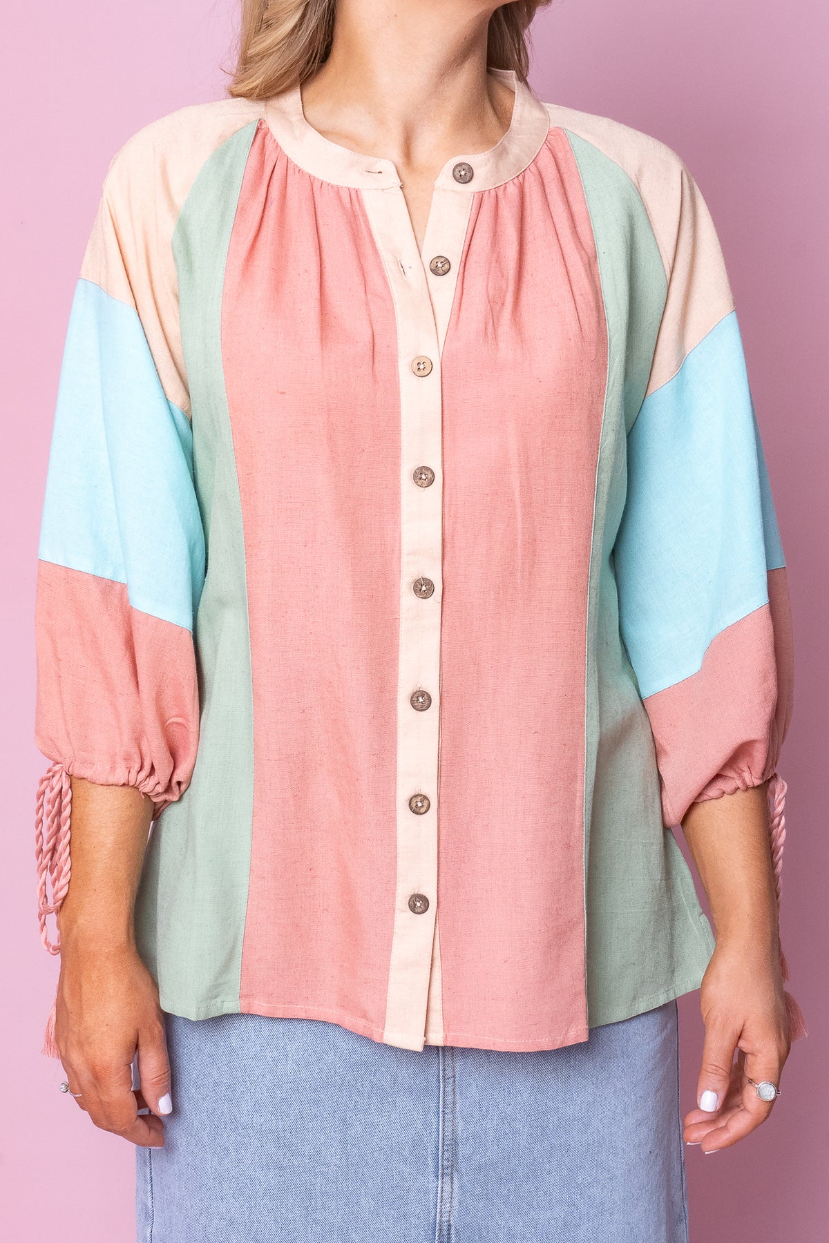 Athena Top in Pink Multi