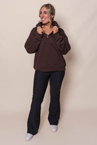 College Zip Crew in Coffee Bean - Foxwood