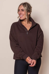 College Zip Crew in Coffee Bean - Foxwood