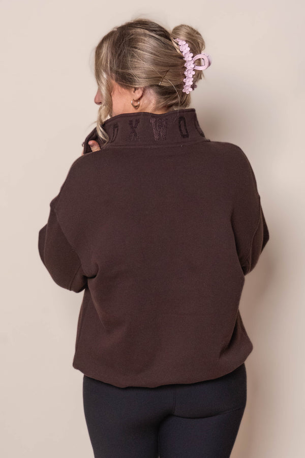 College Zip Crew in Coffee Bean - Foxwood