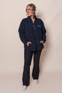 Weekend Boucle Crew in Dark Sapphire - Foxwood