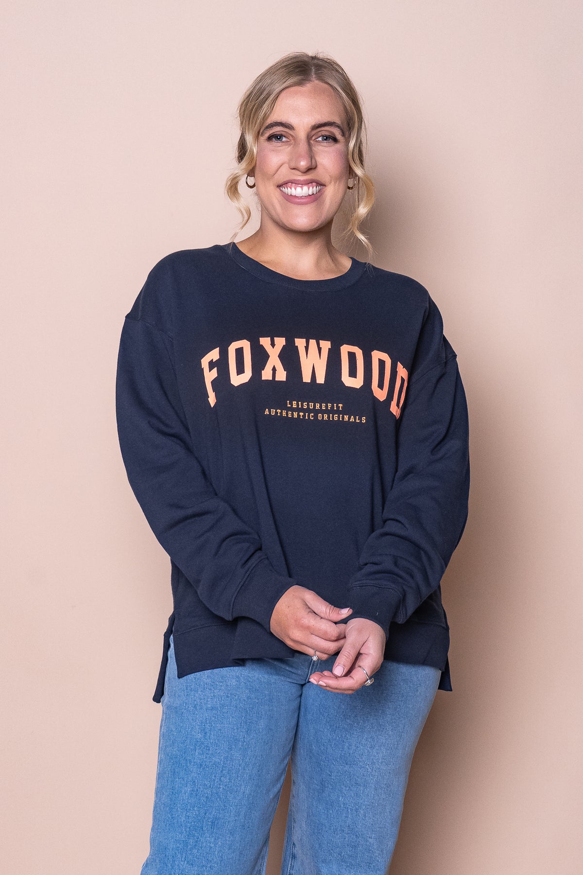 Interval Crew in Navy/Peach - Foxwood