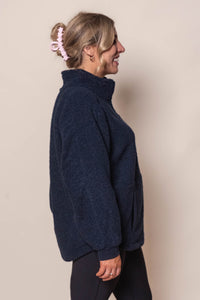 Weekend Boucle Crew in Dark Sapphire - Foxwood