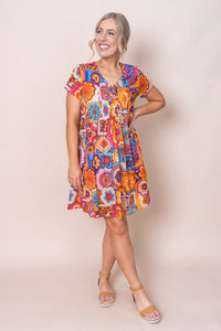 Kelsey Dress in Orange Multi