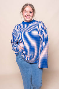 Paloma L/S Stripe Tee in Blue - All About Eve