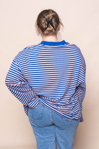 Paloma L/S Stripe Tee in Blue - All About Eve