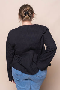 Nyxie Ruffle Top in Black - All About Eve