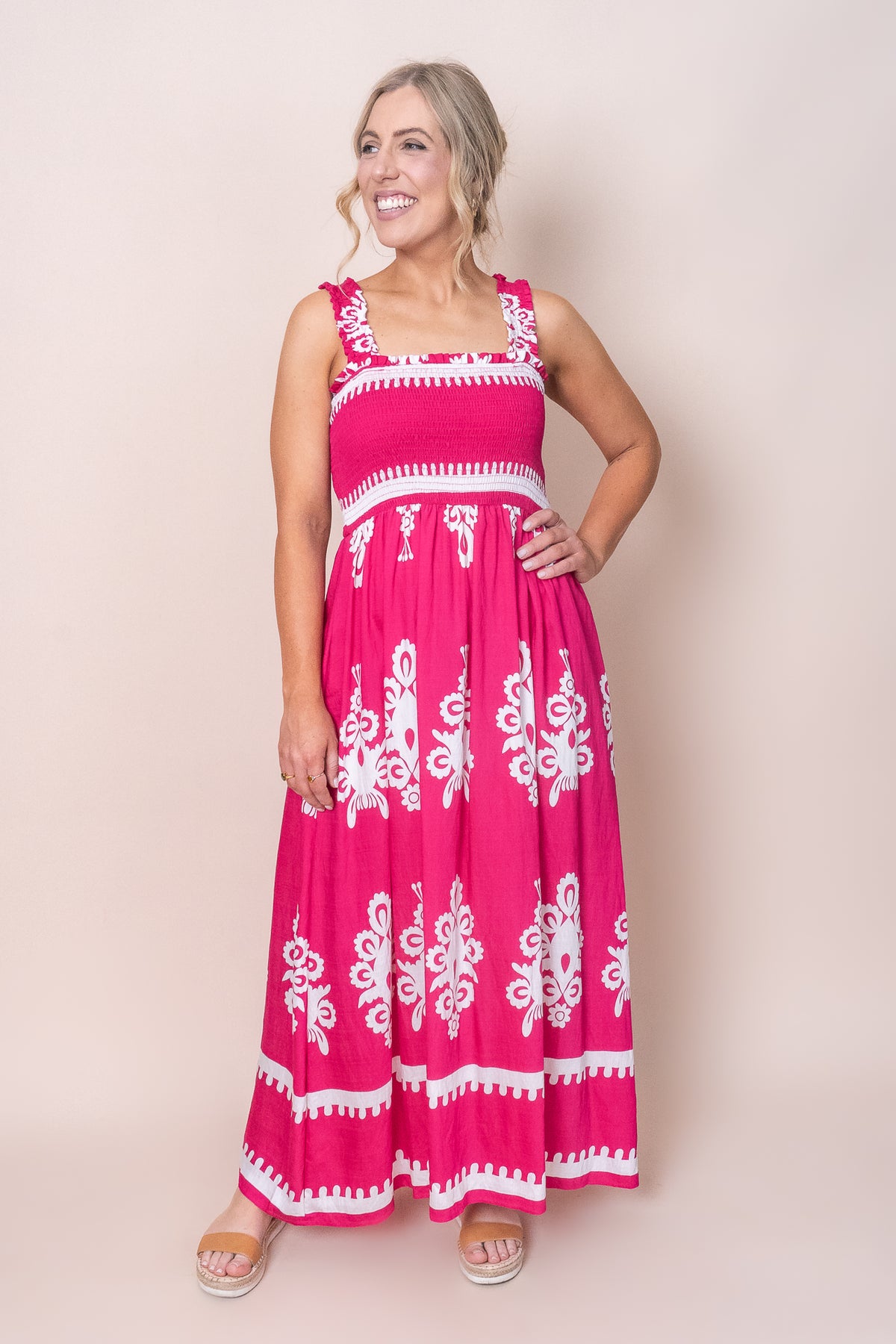 Miriana Dress in Deep Pink