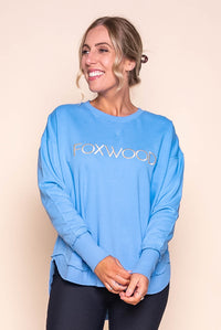 Simplified Metallic Crew in Blue/Lemon - Foxwood
