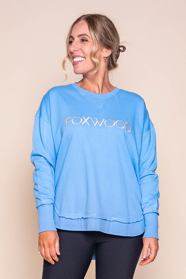 Simplified Metallic Crew in Blue/Lemon - Foxwood